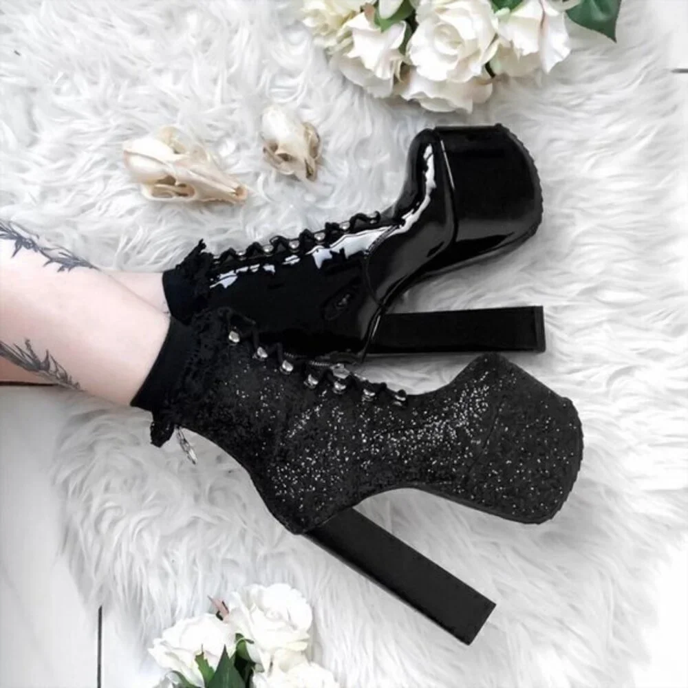 Killstar Bowie Glitter Platform Boots
